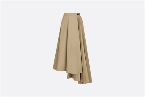 dior asymmetric skirt|Asymmetric Skirt Beige Cotton Gabardine .